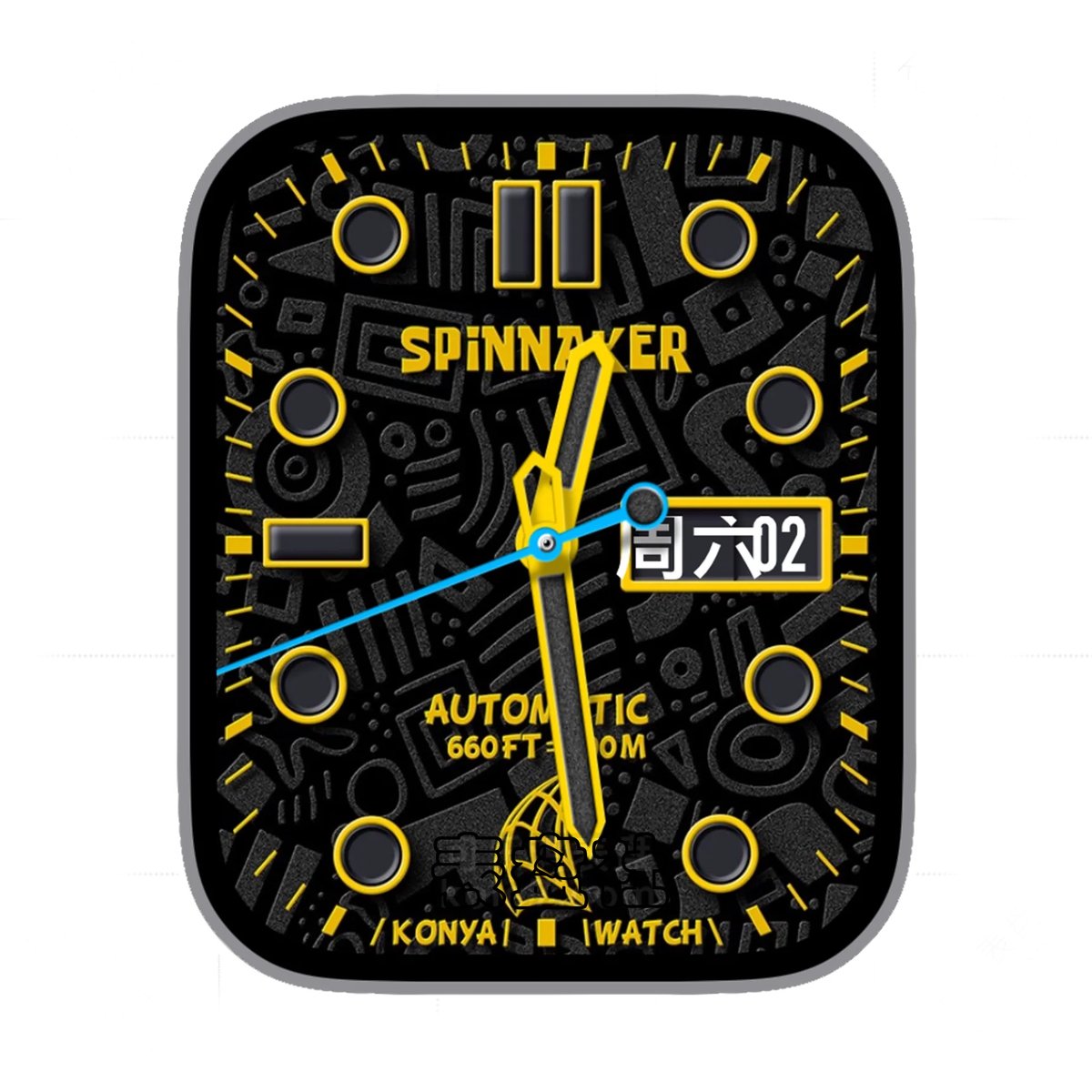 Spinnaker酷黑黄色简约Ultra专用表盘.clock&clock2 78454