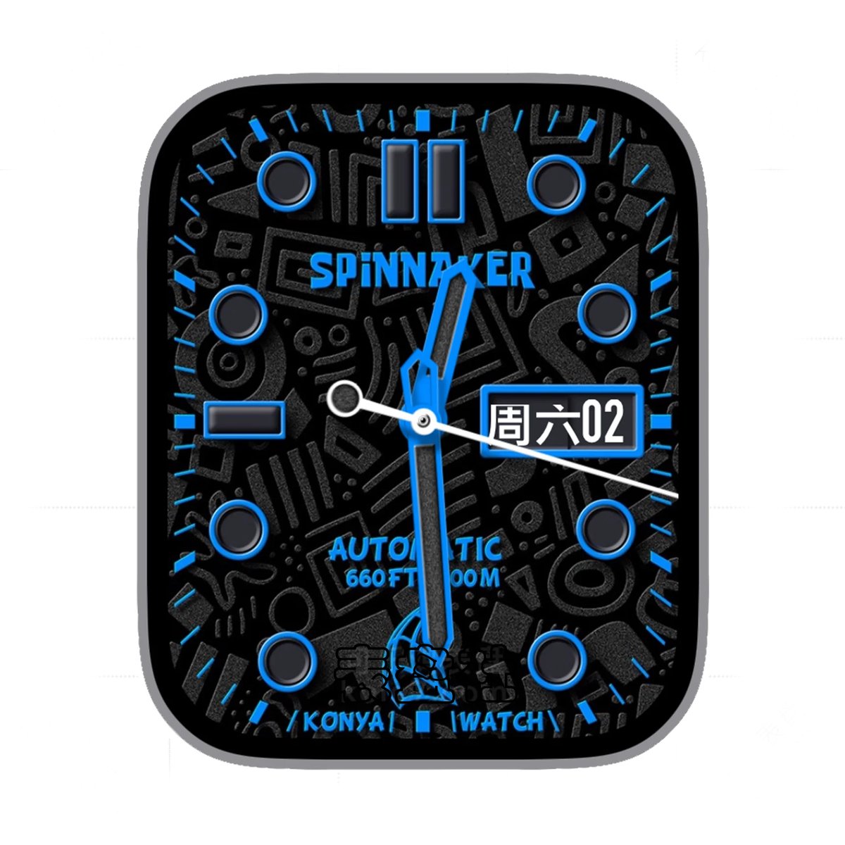 Spinnaker酷黑蓝色简约Ultra专用表盘.clock&clock2 78454