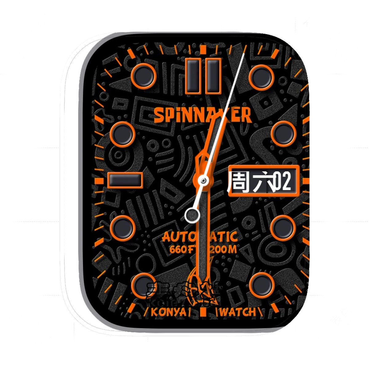 Spinnaker酷黑橙色简约Ultra专用表盘.clock&clock2 78454