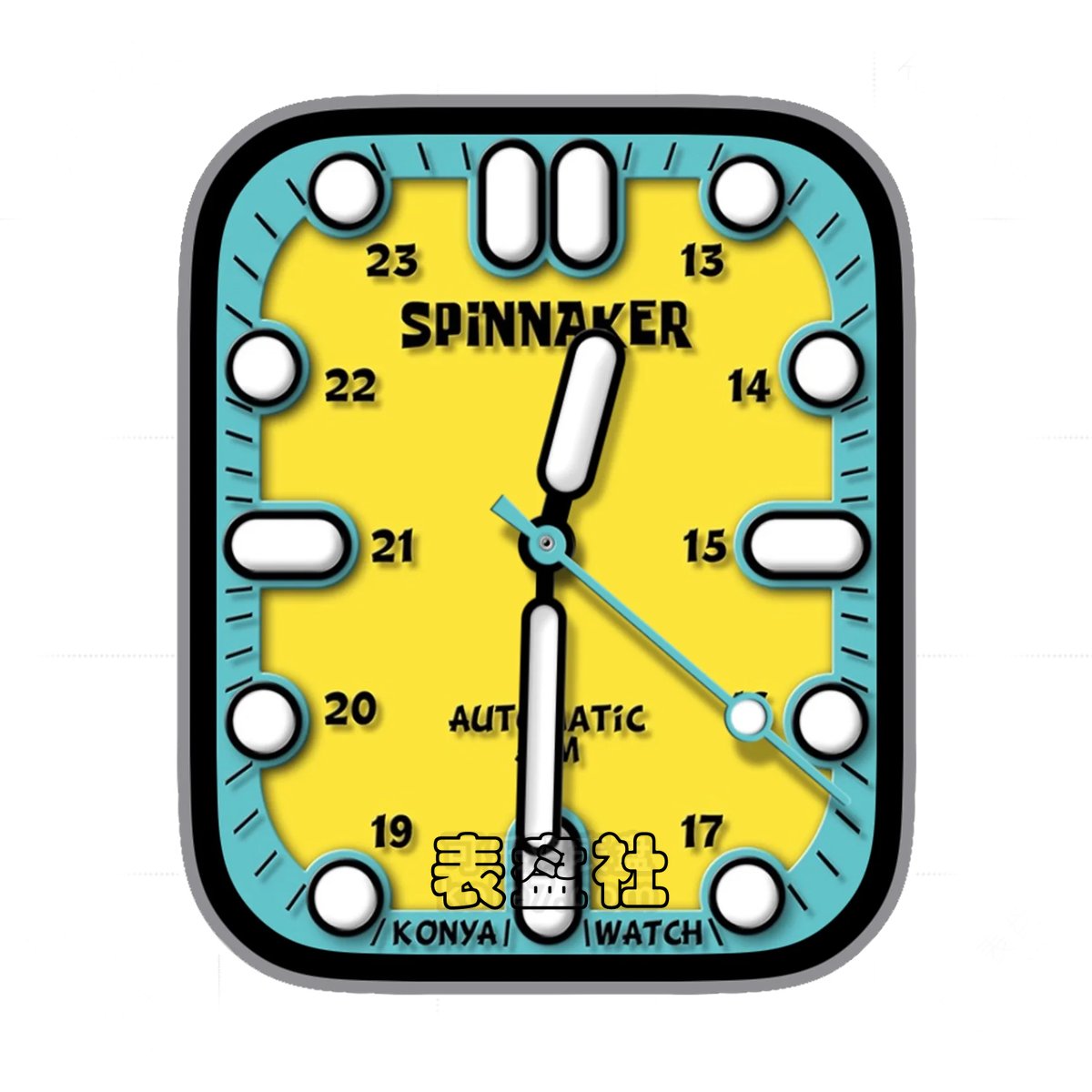 Spinnaker简约数字蓝黄配色Ultra专用表盘