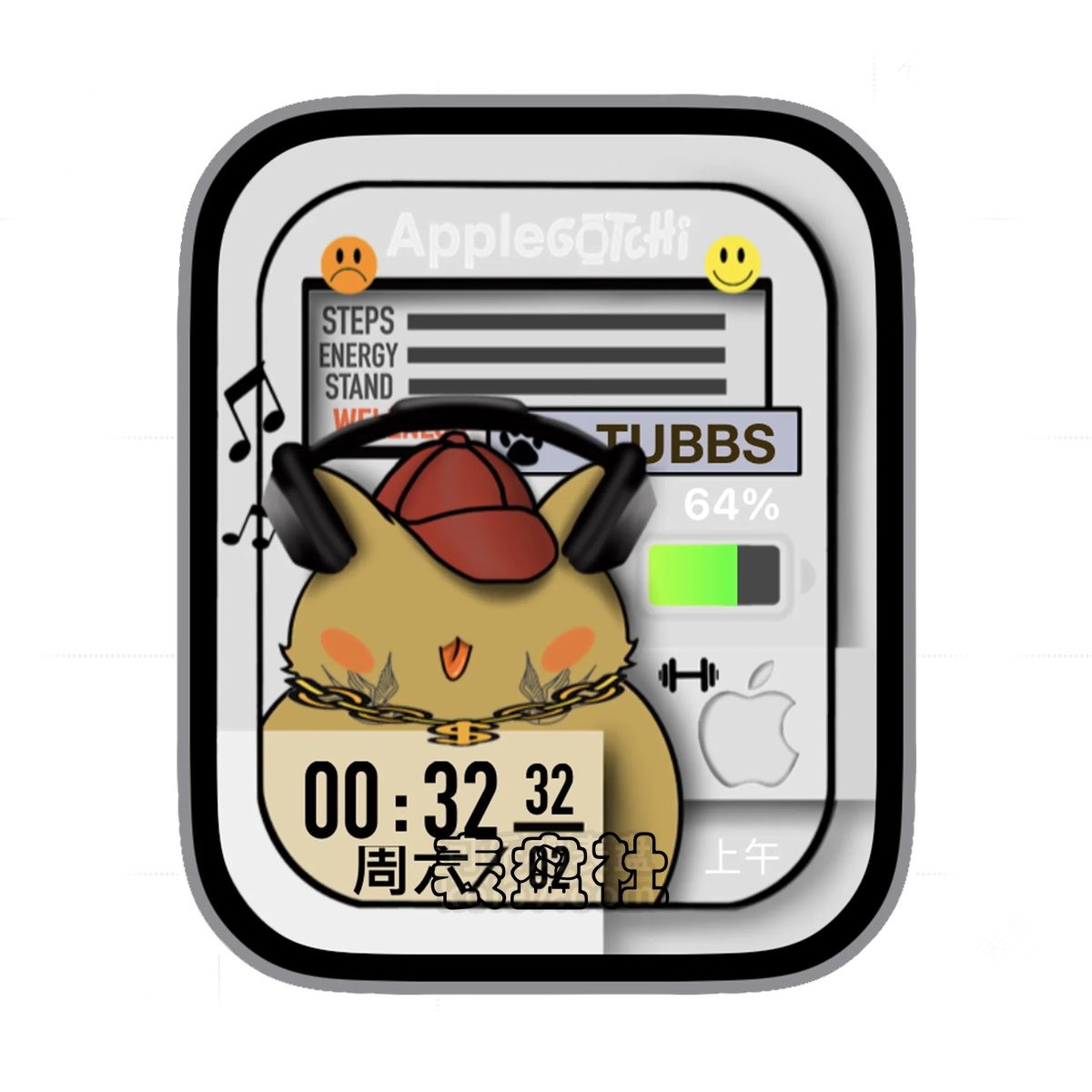 Apple 灰猫简约数字表盘