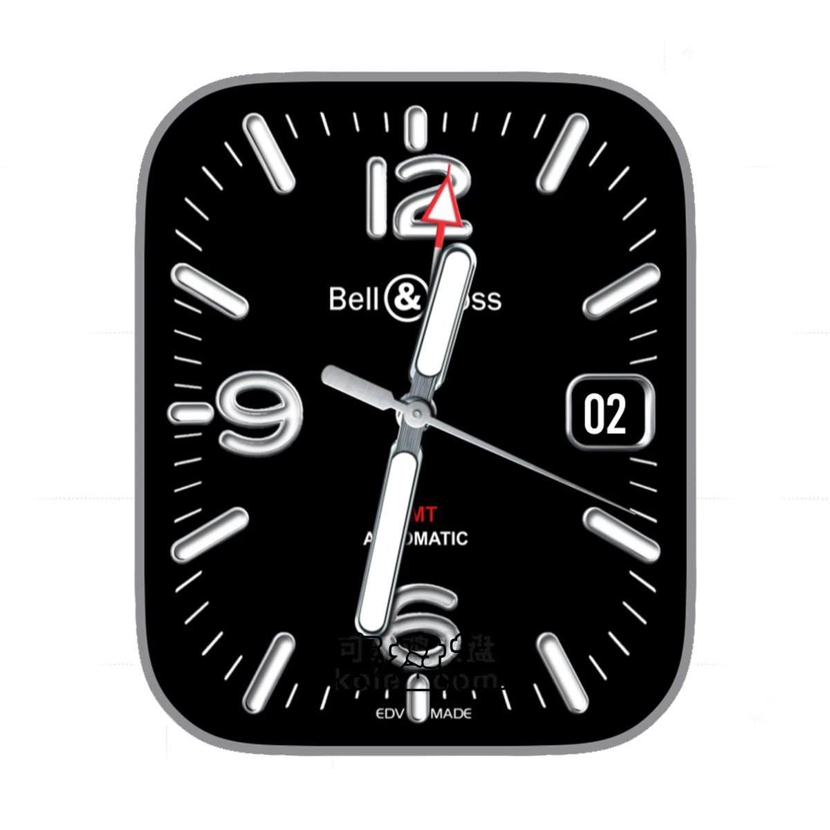 Bell&Ross柏莱士酷黑简约数字年历Ultra专用表盘