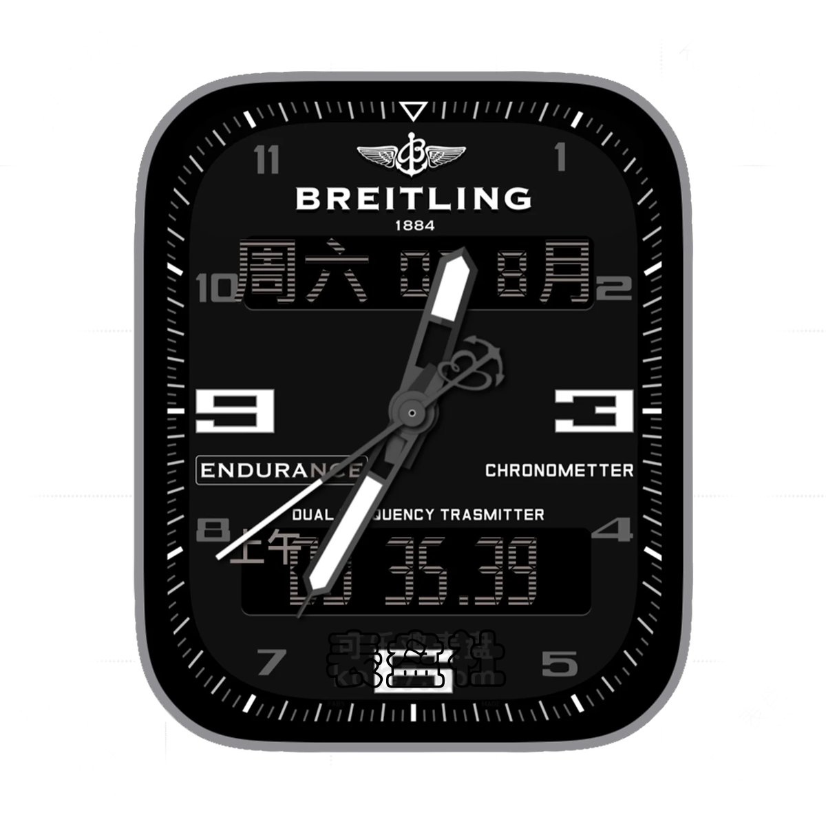 Breitling百年灵酷黑简约数字Ultra专用表盘