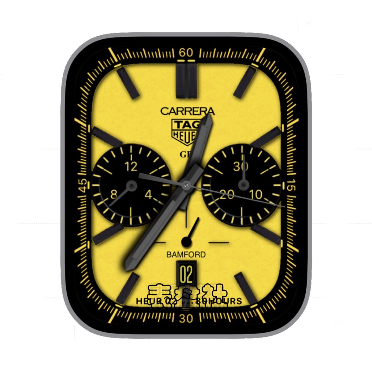 TAG HEUER泰格豪雅黄黑双盘式简约年历Ultra专用表盘