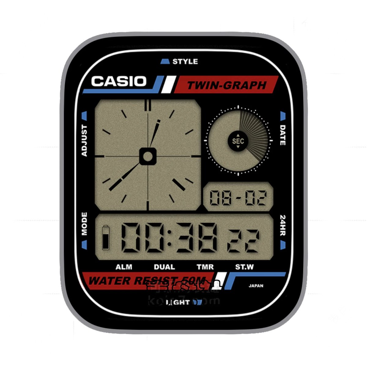 Casio卡西欧灰底磨砂质感Ultra专用表盘.clock&clock2 78562 78562