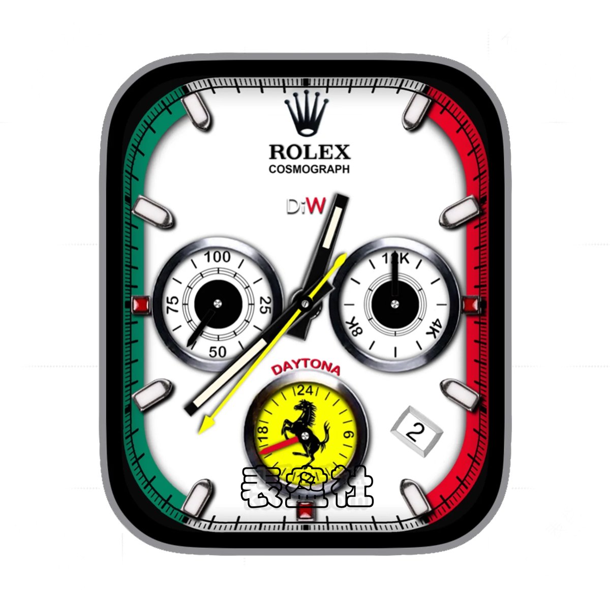 Rolex劳力士三盘式法拉利白底Ultra专用表盘