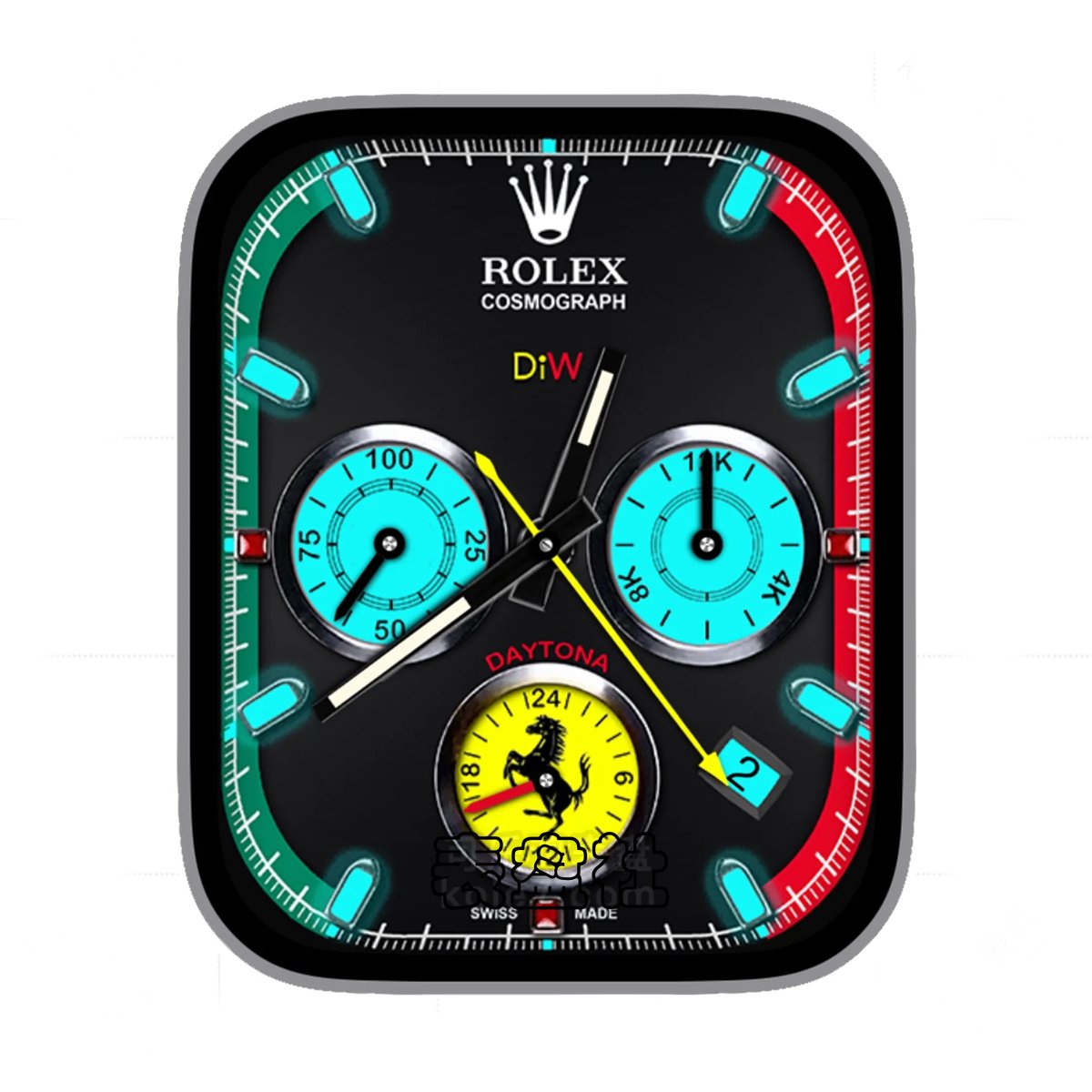 Rolex劳力士三盘式法拉利夜光Ultra专用表盘.clock&clock2 78571