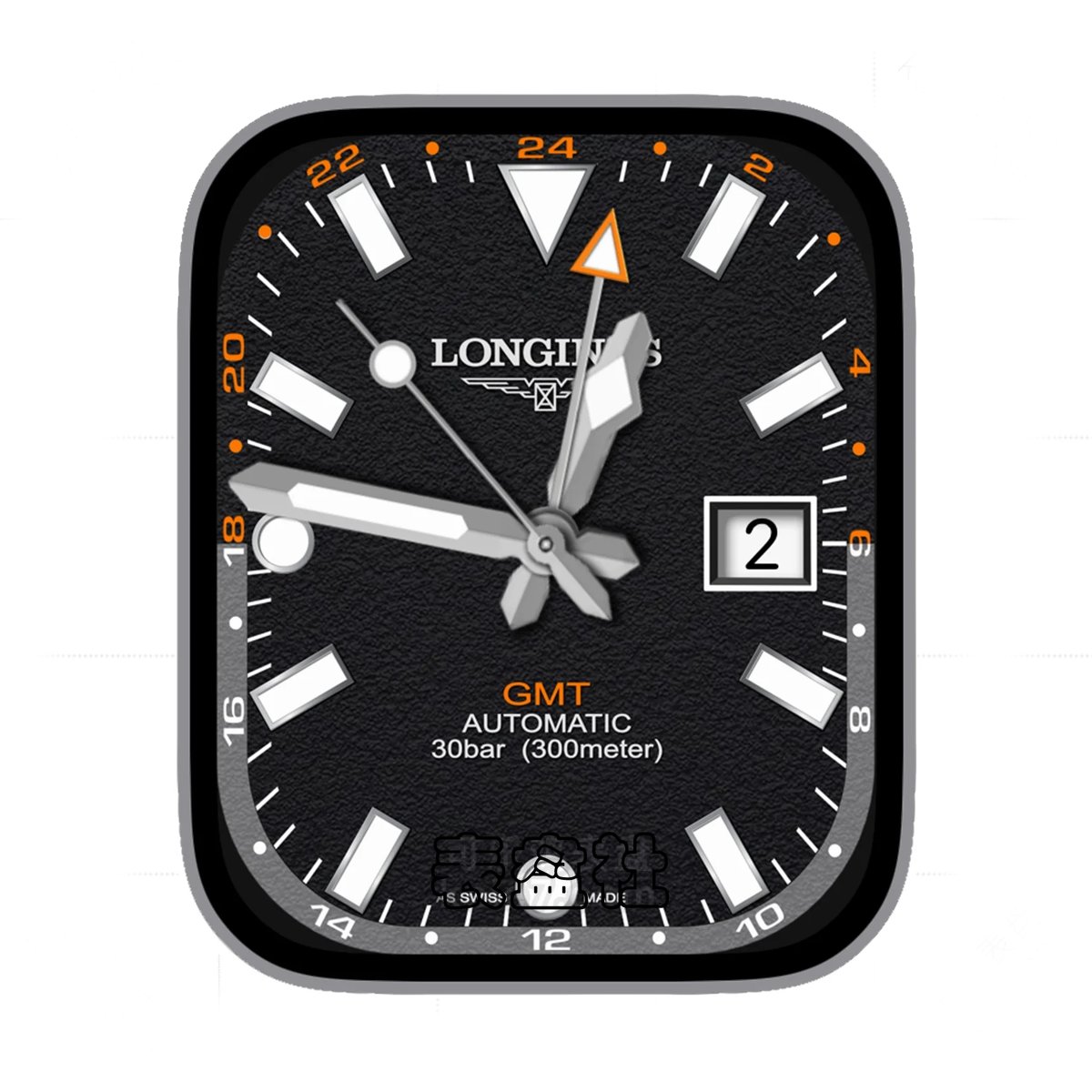 Longines浪琴酷黑磨砂质感简约年历Ultra专用表盘