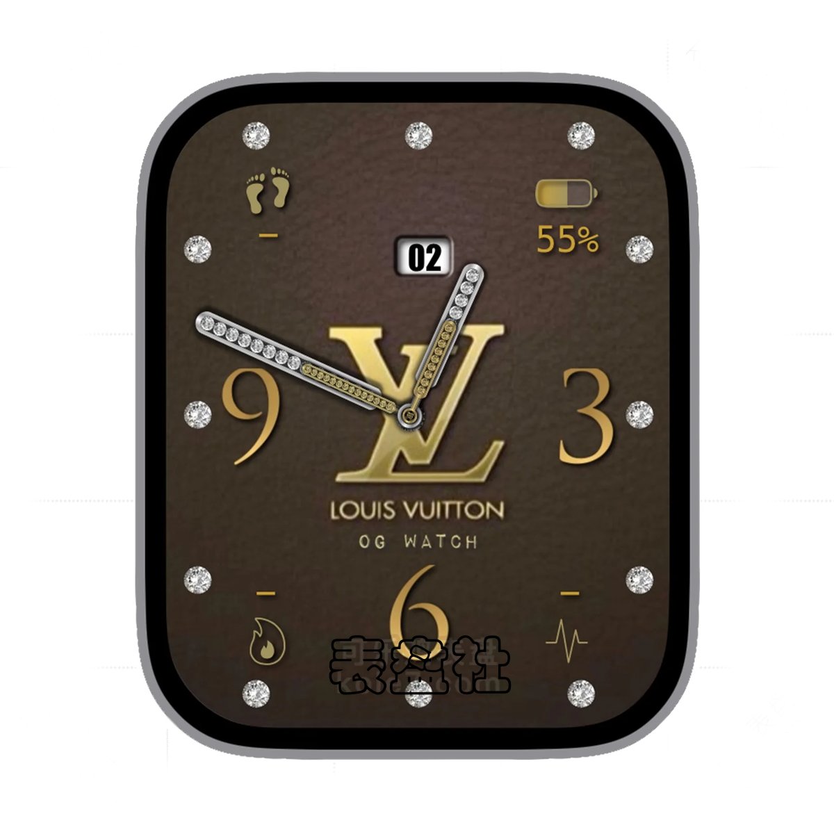 LV路易威登褐色镶钻多功能数字Ultra专用表盘
