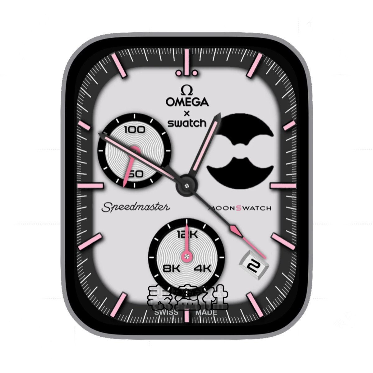 OMEGA欧米茄&斯沃琪粉色时间刻度简约年历Ultra专用表盘