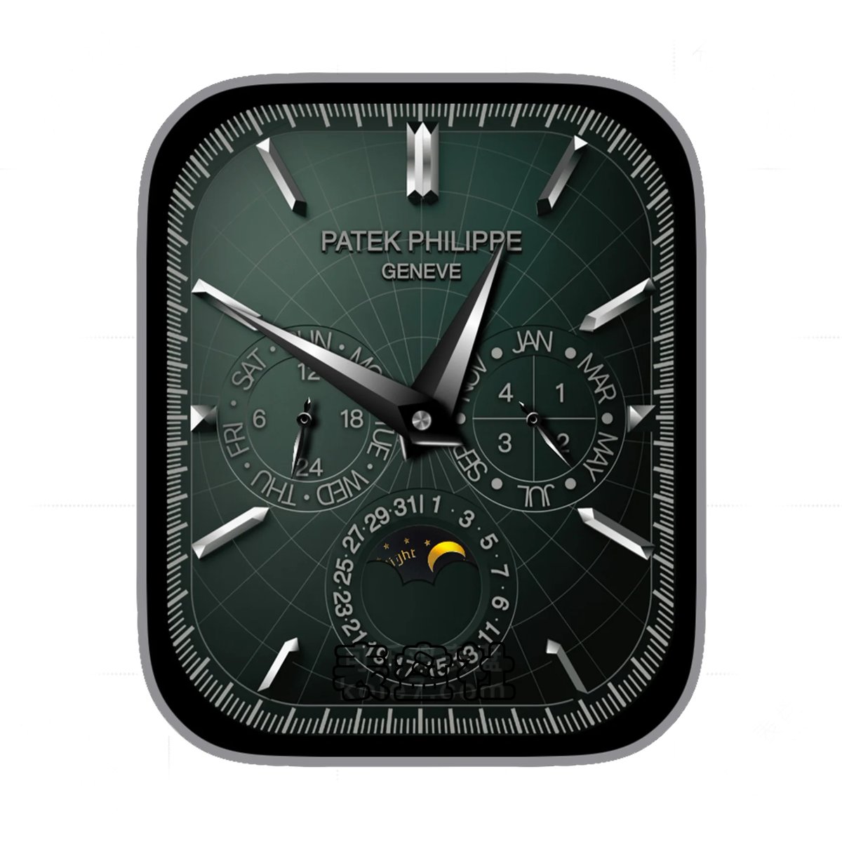 Patek Philippe百达斐丽高级橄榄绿三盘式月相Ultra专用表盘