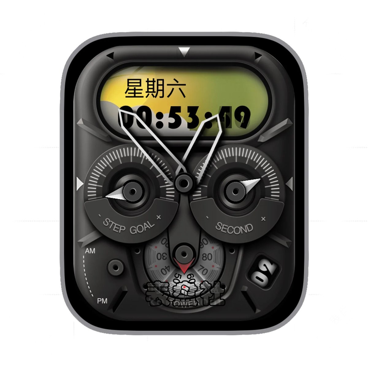 酷黑3D质感简约数字Ultra专用表盘