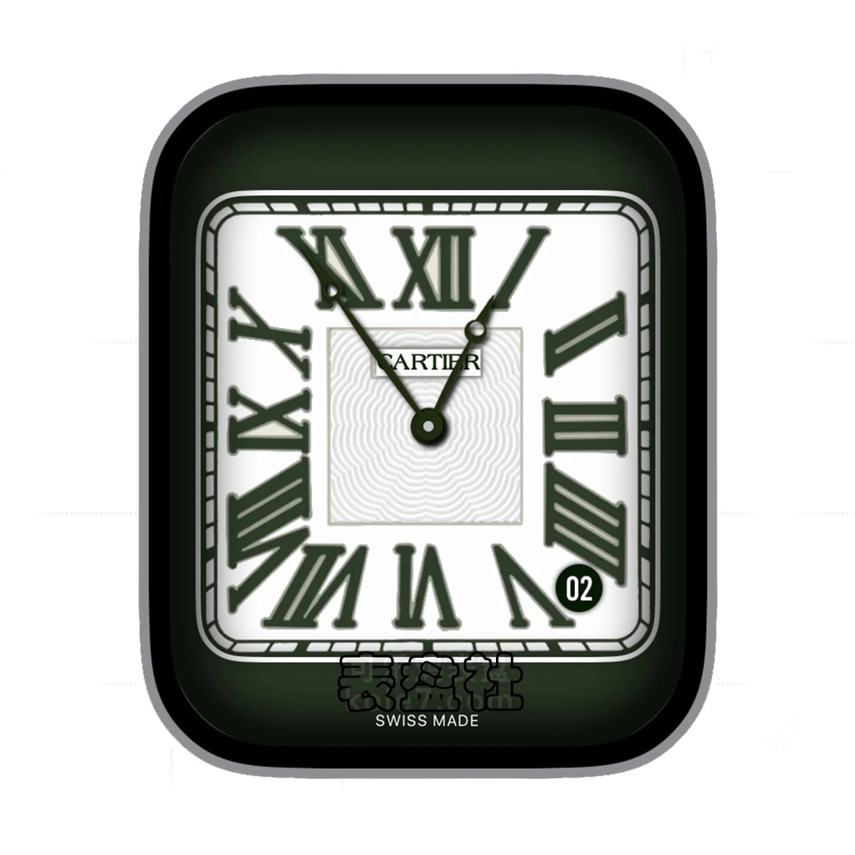 Cartier卡地亚罗马数字简约年历表盘