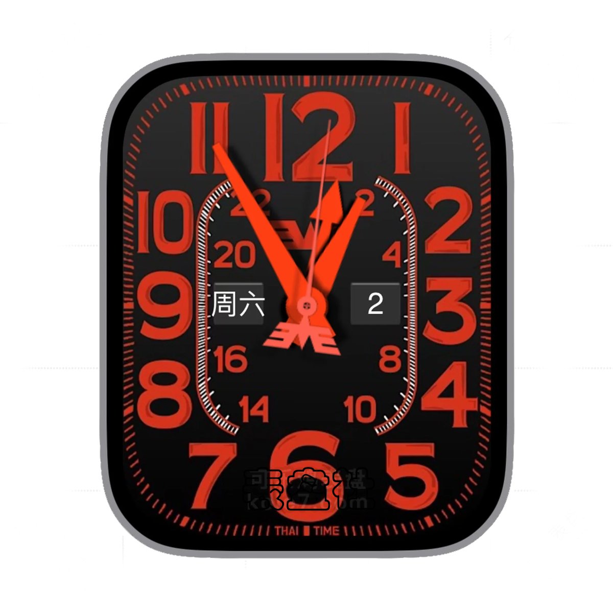 World Time红色简约红色数字Ultra专用表盘