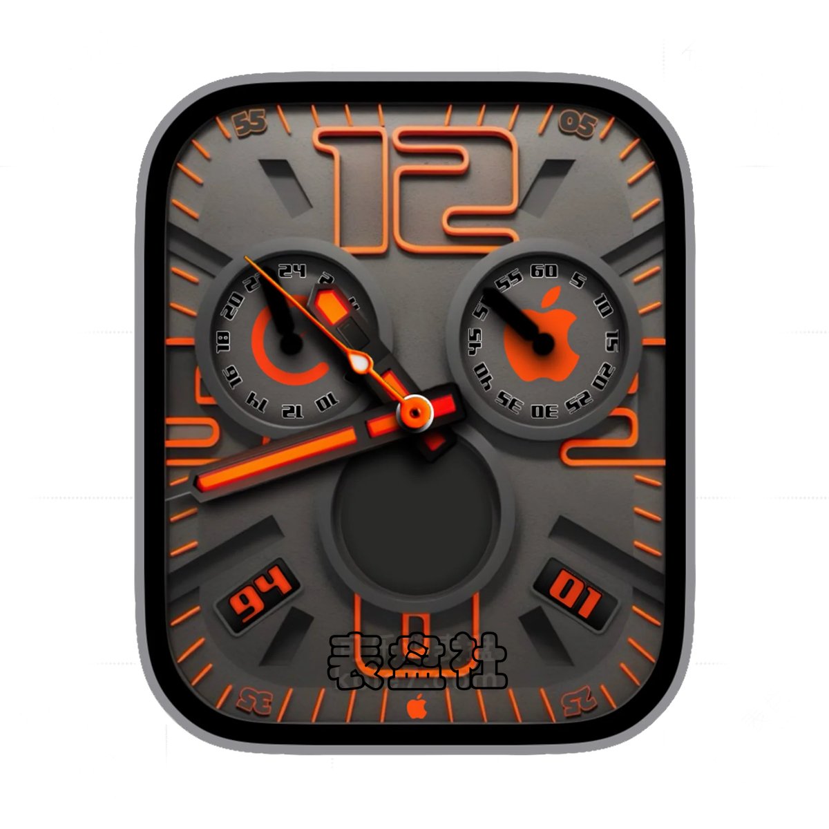 Apple苹果爱logo马仕橙简约数字表盘