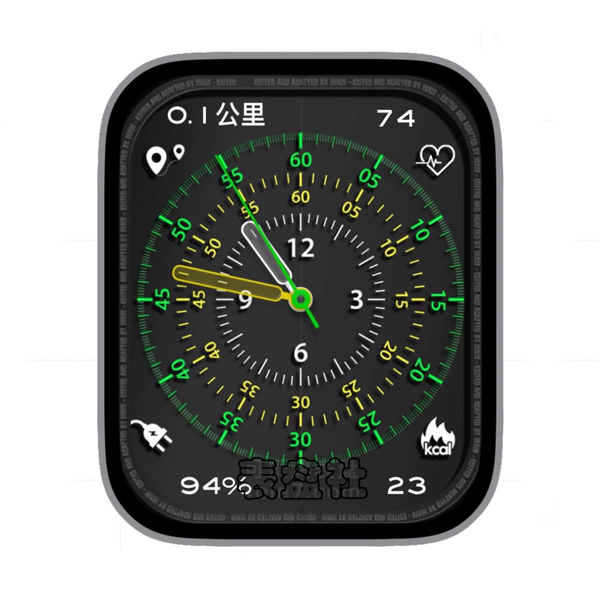 极简风格荧光绿复杂功能Ultra专用表盘.clock&clock2 78878