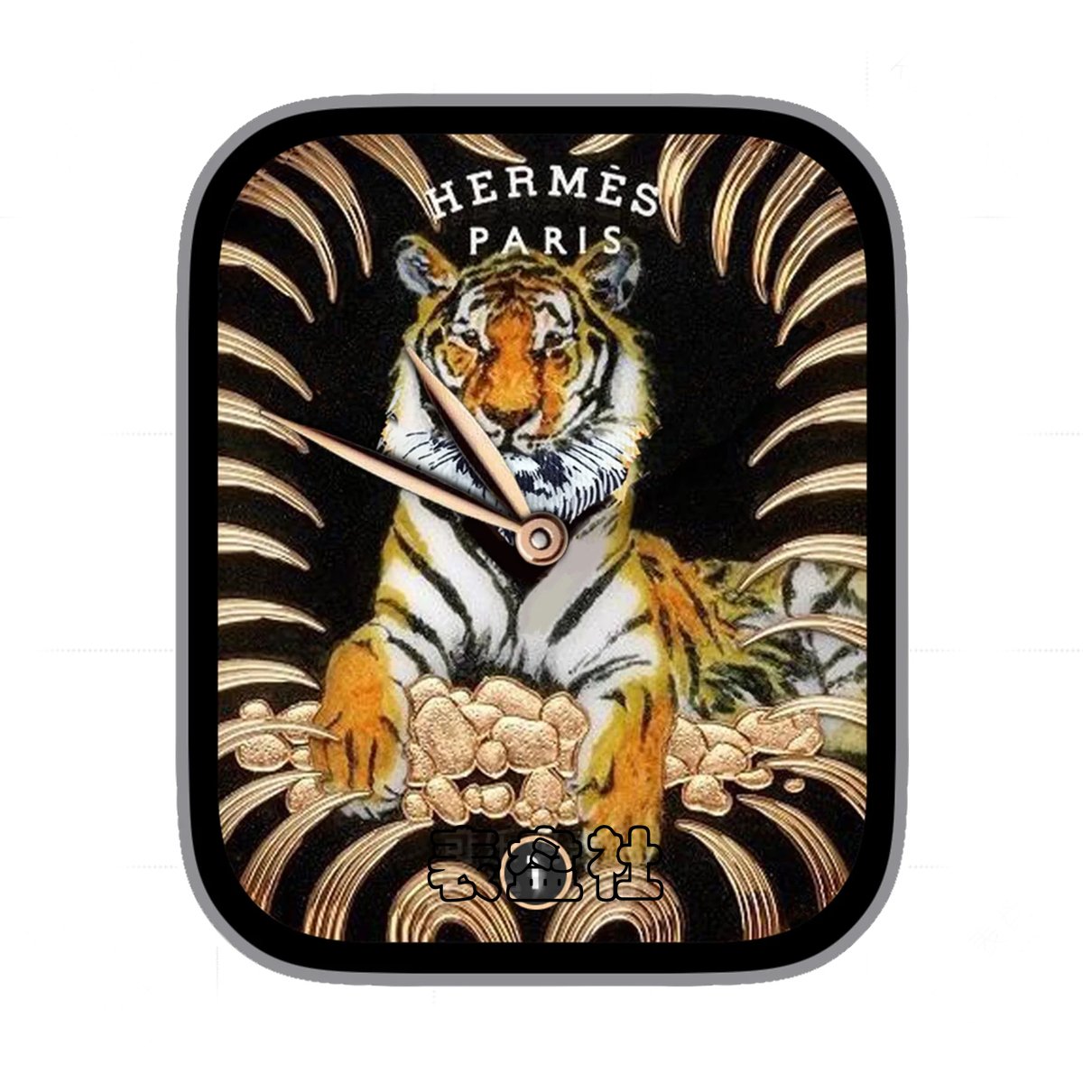 Hermes爱马仕东北虎时分简约年历表盘