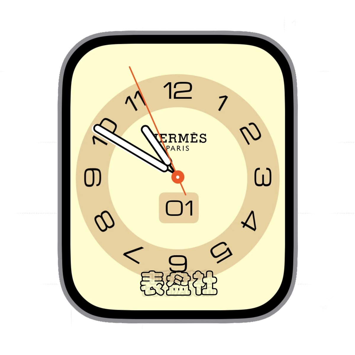 Hermes爱马仕黄底简约数字年里表盘