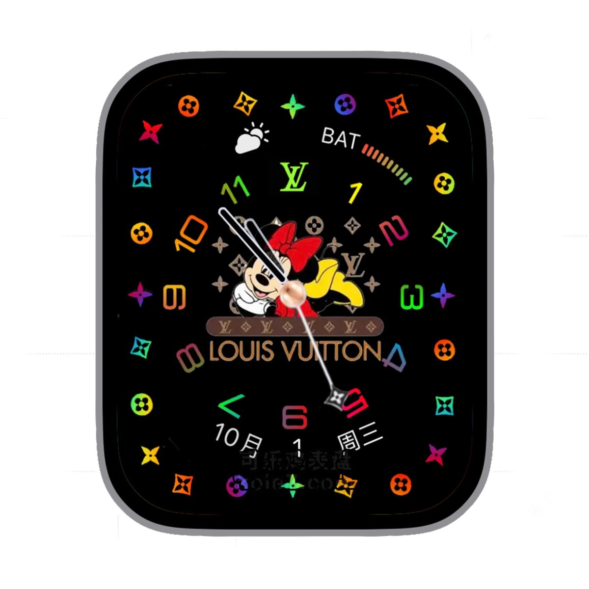 LV路易威登&米奇五彩霓虹灯复杂功能表盘.clock&clock2 78950