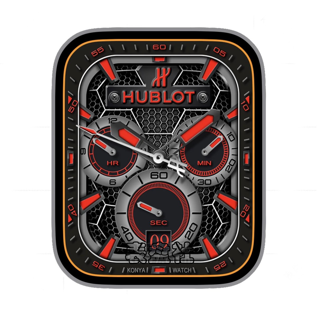 HUBLOT宇舶蜂窝孔三盘式红色表盘.clock&clock2 79199