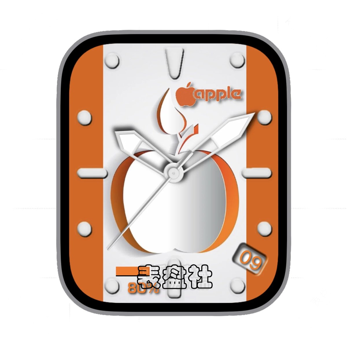 Apple苹果logo简约数字表盘.clock&clock2 79223