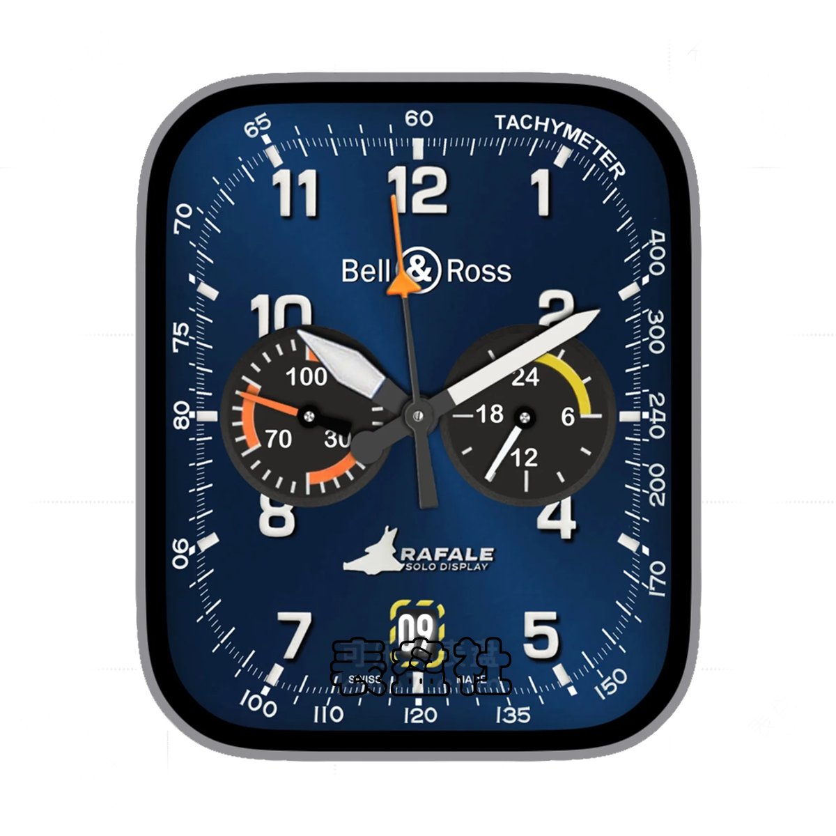 Bell@Ross柏莱士飞行表蓝盘双盘式年历表盘.clock&clock2 79259