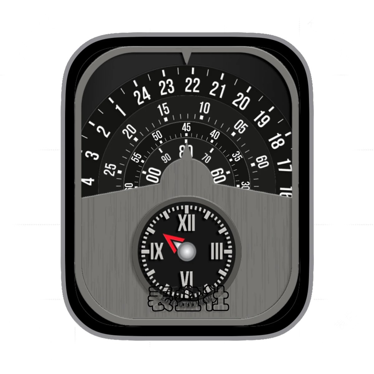 灰黑金属拉丝简约数字ultra专用表盘.clock&clock2 79303