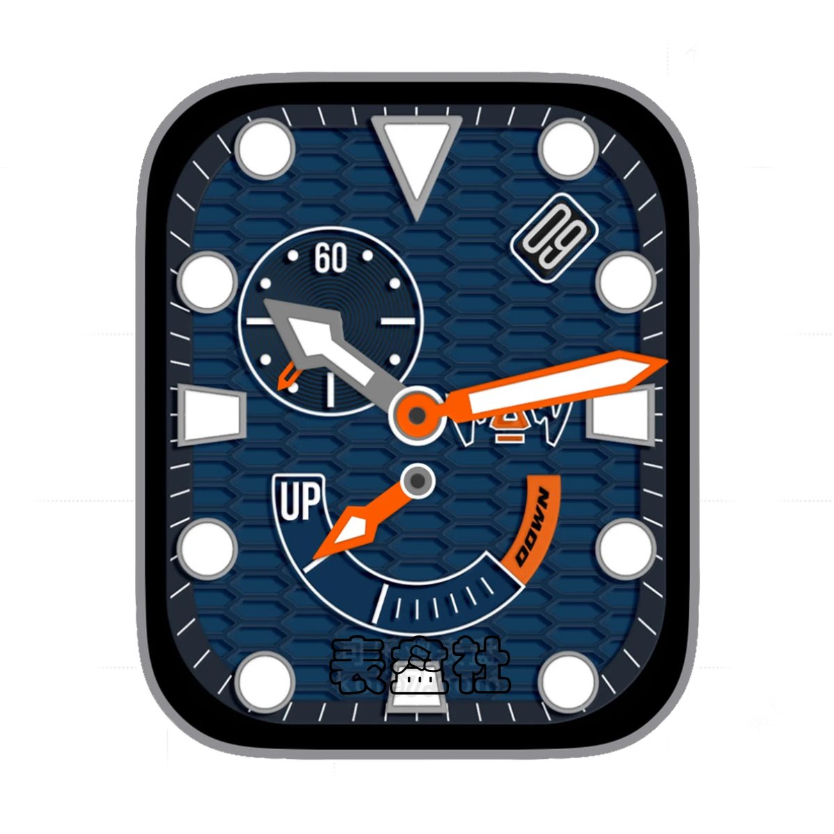 蜂窝蓝盘简约年历ultra专用表盘.clock&clock2 79319