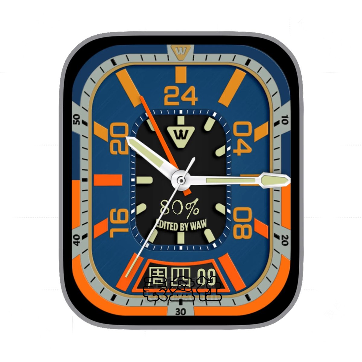 橙色简约数字ultra专用表盘.clock&clock2 79363