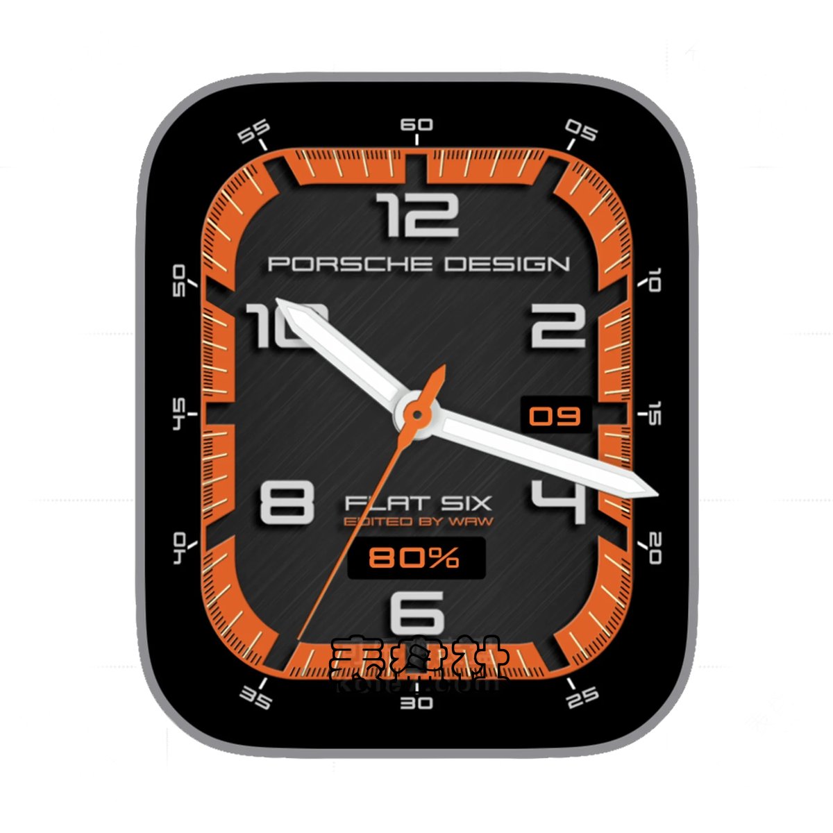 PORSCHE保时捷酷黑简约数字ultra专用表盘.clock&clock2 79403