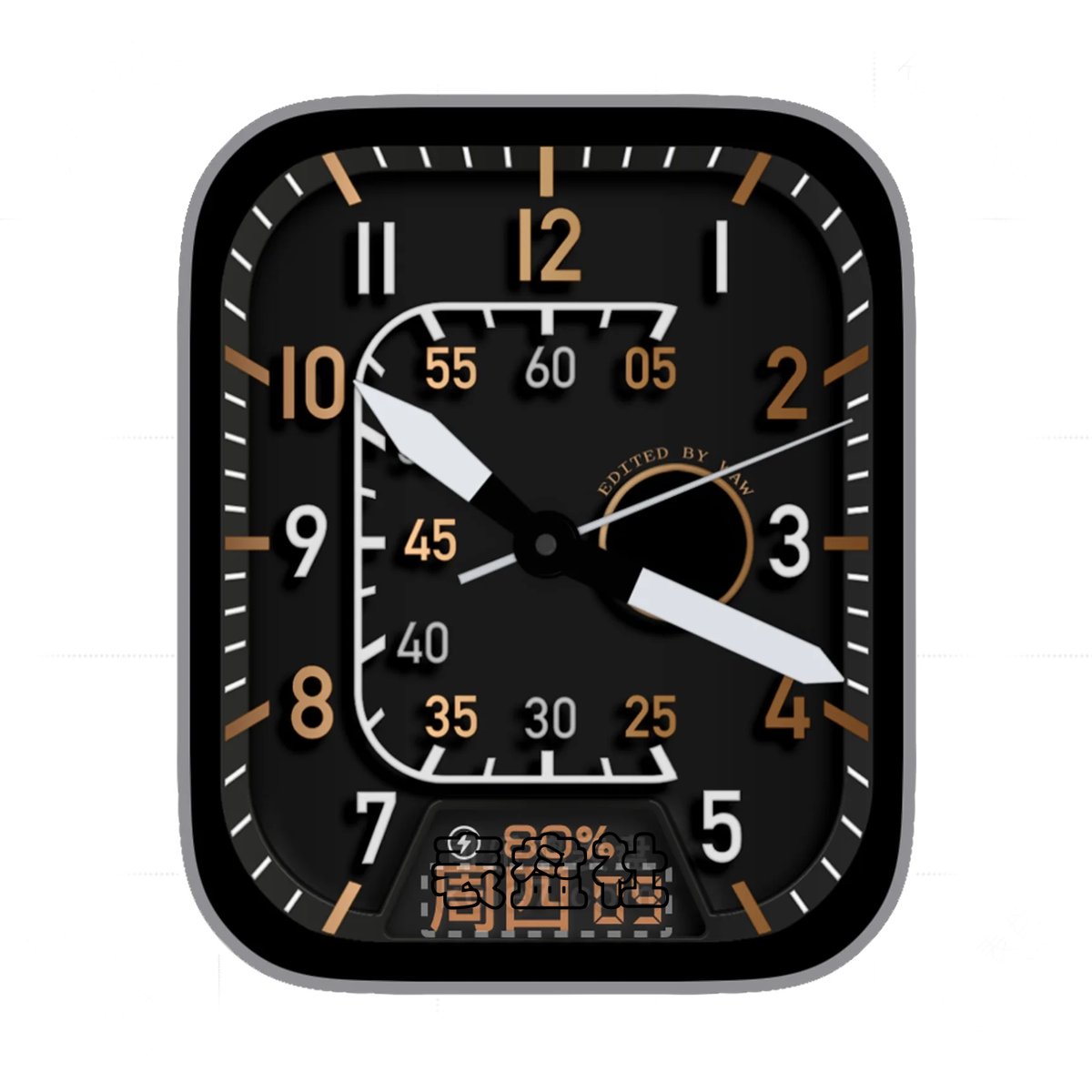 酷黑简约数字ultra专用表盘.clock&clock2 79411