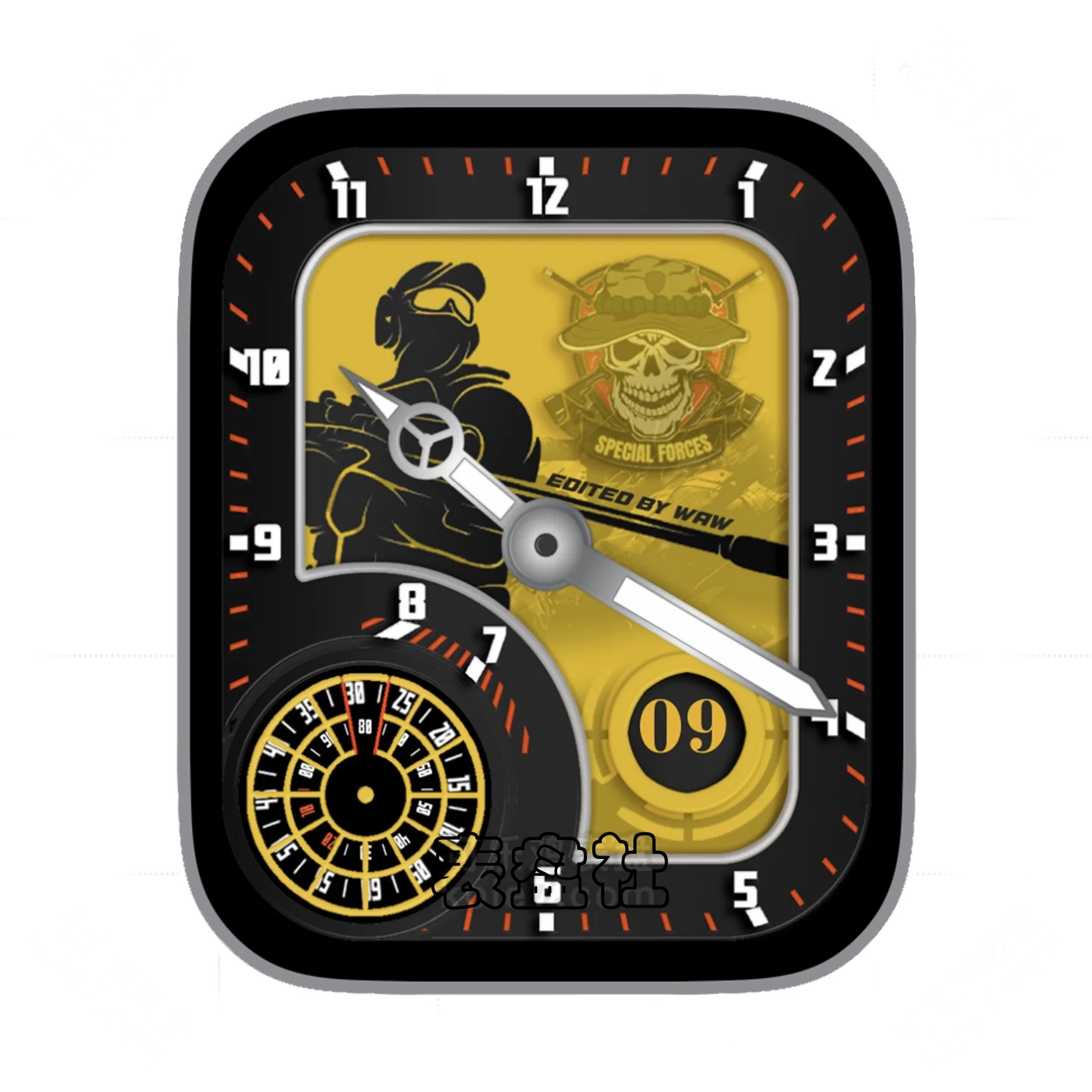 黑底连环追击ultra专用表盘.clock&clock2 79435