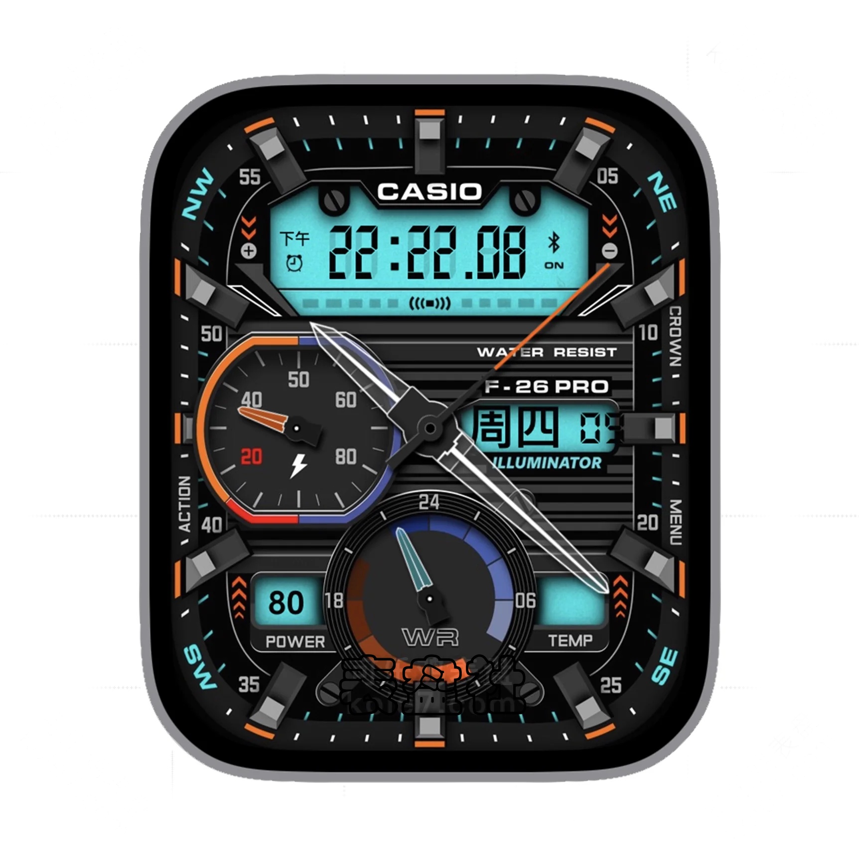 Casio卡西欧高级电子数字ultra专用表盘.clock&clock2 79459