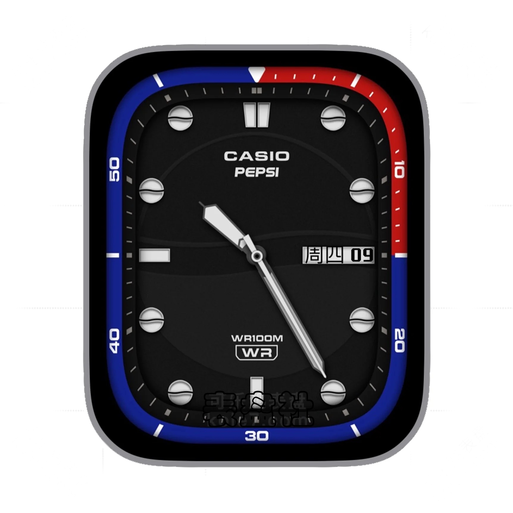 Casio卡西欧酷黑简约数字ultra专用表盘.clock&clock2 79479