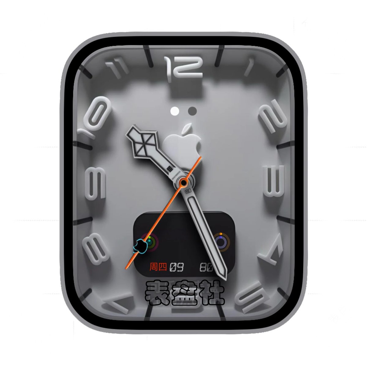 Apple苹果3D质感简约数字ultra专用表盘.clock&clock2 79503