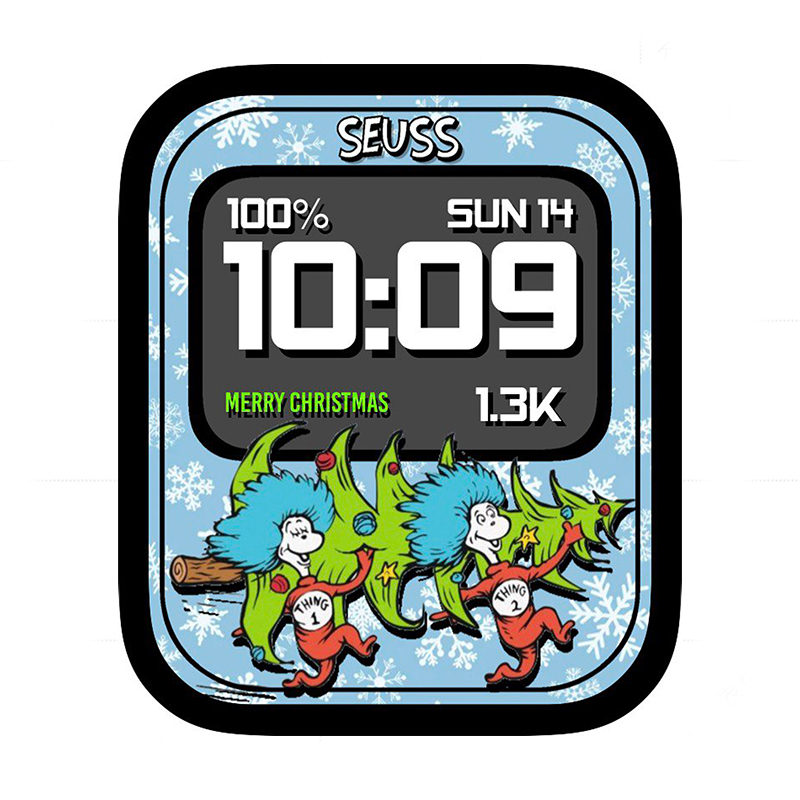 卡通圣诞风数字表盘