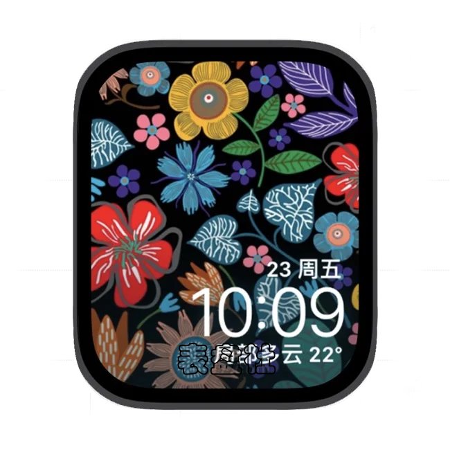 色彩花插画苹果手表iwatch壁纸表盘