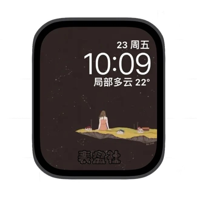 人物插画苹果手表iwatch壁纸表盘