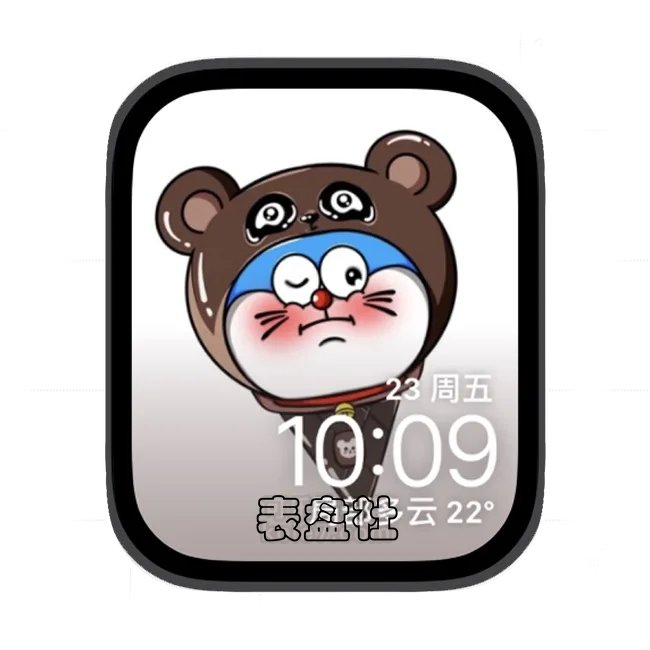 小灰熊多啦梦苹果手表iwatch壁纸表盘