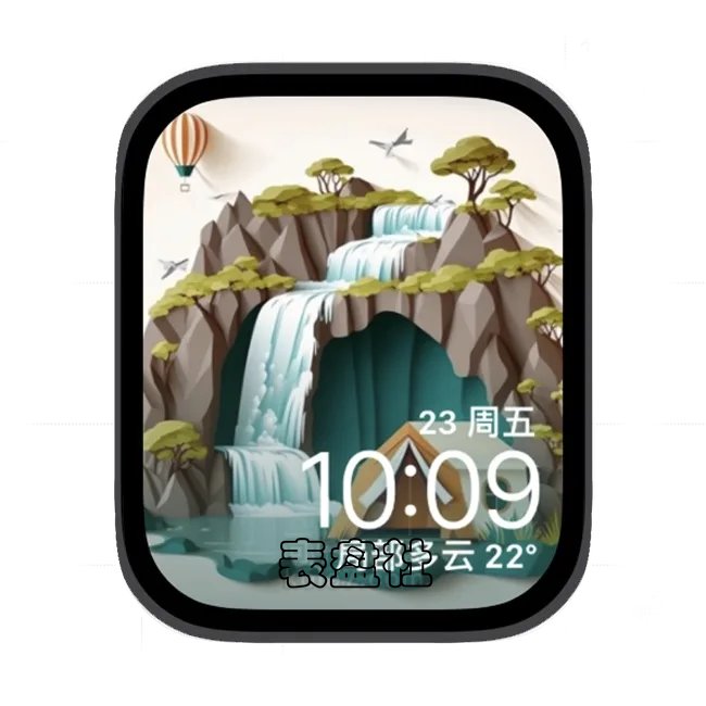 AI山水画苹果手表iwatch壁纸表盘