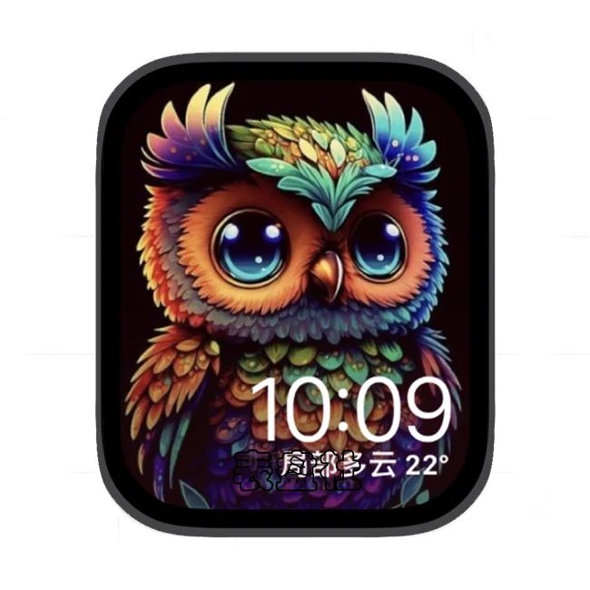 色彩猫头鹰苹果手表iwatch壁纸表盘