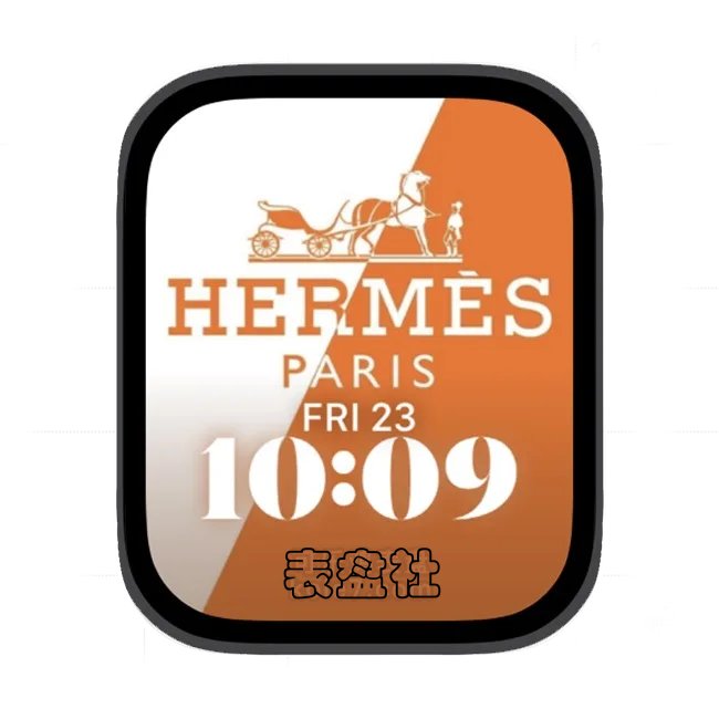 HERMÈS爱马仕橙白色简约苹果手表iwatch壁纸人像表盘