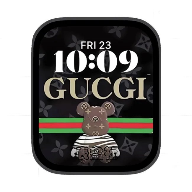 GUCGI古驰巧克力熊苹果手表iwatch壁纸人像表盘