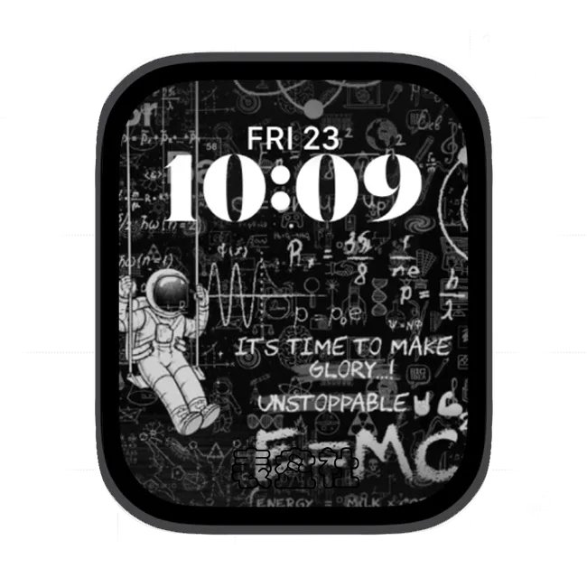 满屏英文数字太空人荡千秋苹果手表iwatch壁纸人像表盘