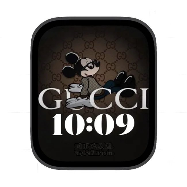 GUcci古驰棕黑色迪士尼米老鼠苹果手表iwatch壁纸人像表盘