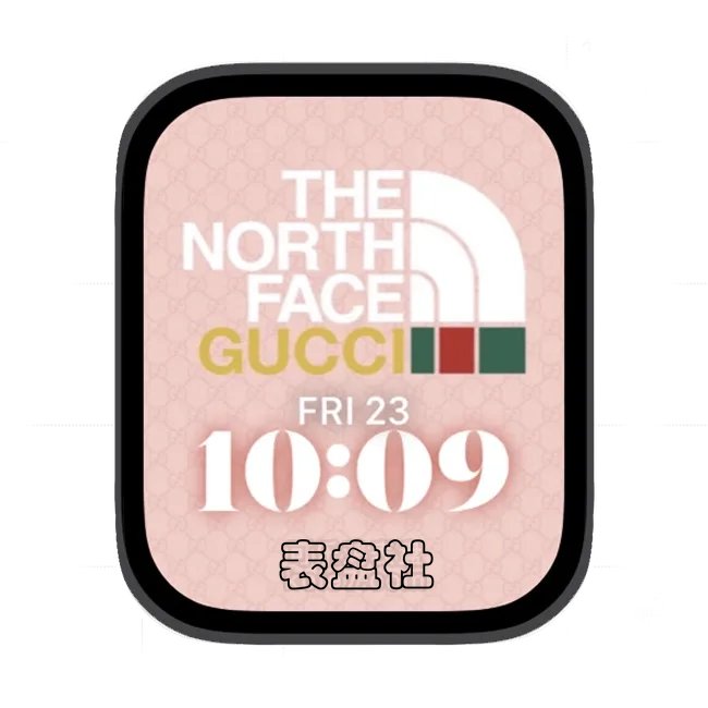 GUCCI古驰桃花红简约苹果手表iwatch壁纸人像表盘