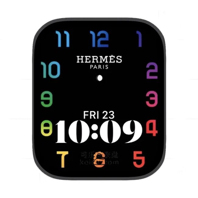 HERMÈS爱马仕颜色数字简约苹果手表iwatch壁纸人像表盘