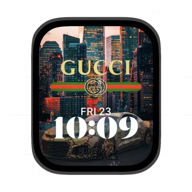 Guder古驰城市高楼苹果手表iwatch壁纸人像表盘