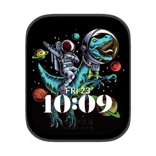 骑恐龙的太空人苹果手表iwatch壁纸人像表盘