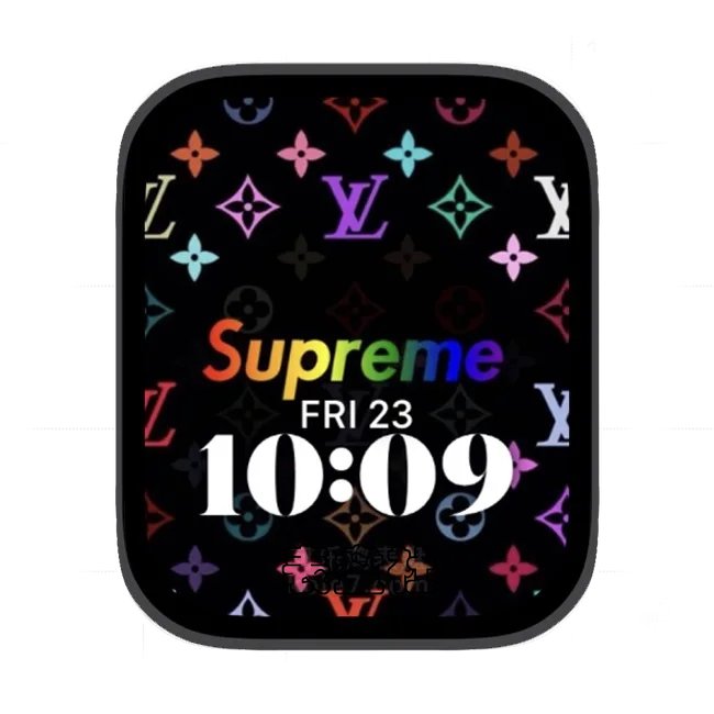 彩虹色路易威登苹果手表iwatch壁纸人像表盘